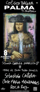 Palma de Mallorca con cartel para la II Corrida Zapatista