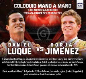 Daniel Luque y Borja Jiménez, con la afición de Bilbao