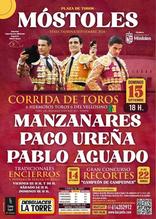 Móstoles vuelve a tener toros por septiembre