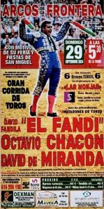 El Fandi, Octavio Chacón y David de Miranda, cartel para Arcos de la Frontera