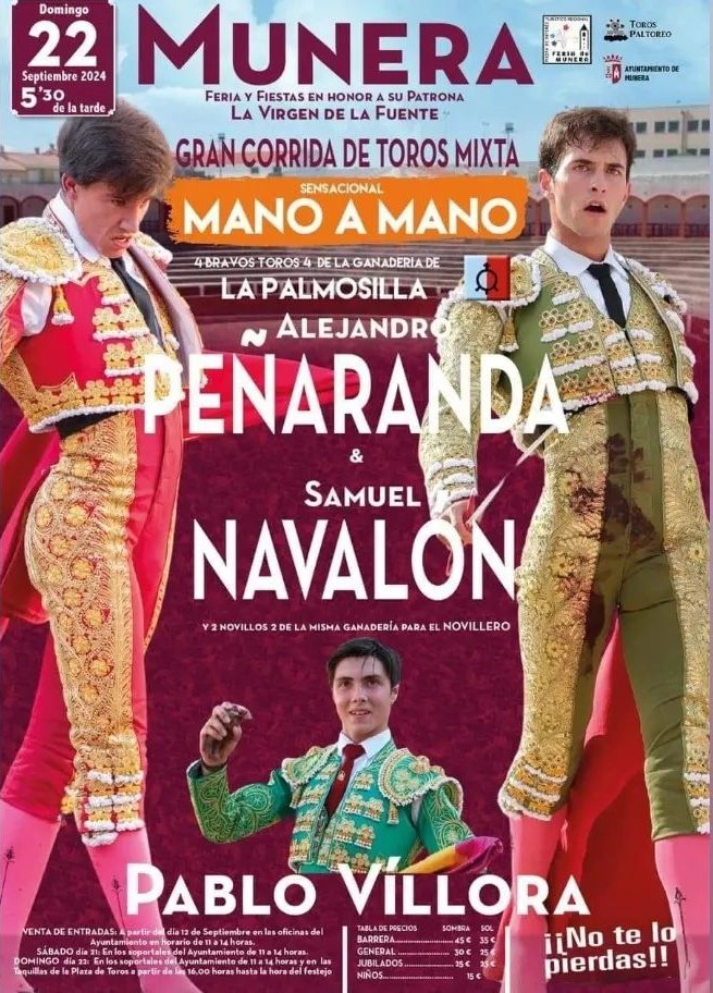 Munera programa una corrida mixta para el 22 de septiembre