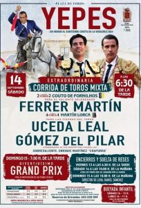 Yepes celebrará una corrida mixta el 14 de septiembre