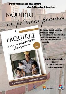 El libro 'Paquirri. En primera persona' será presentado en Barbate