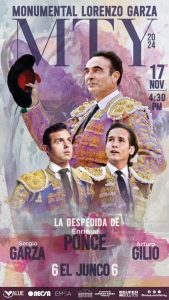 Enrique Ponce se despedirá de Monterrey el 17 de noviembre