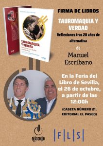 Manuel Escribano estará presente en la Feria del Libro de Sevilla