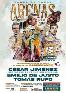 Cartel de lujo para la corrida de primavera de Arenas de San Pedro