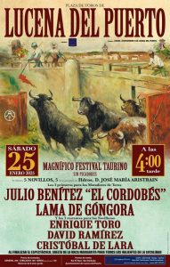 Lucena del Puerto anuncia un festival taurino para el 25 de enero