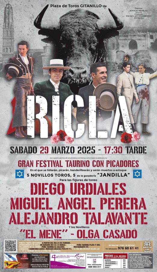 Ricla remata el cartel de su tradicional festival taurino