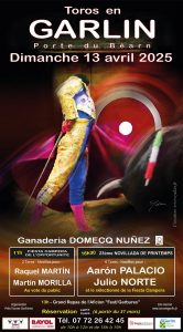 Cartel oficial de la novillada de primavera de Garlin