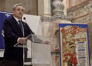 Acto promocional de la Feria de Olivenza con Emilio de Justo