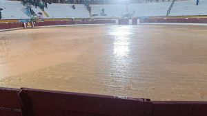 Ganas y buen toreo de los novilleros ante el diluvio en Olivenza