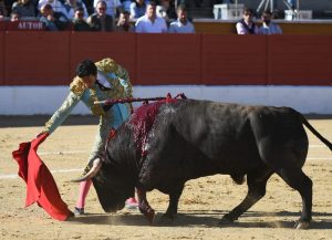 Sergio Rodríguez corta el único trofeo en San Agustín del Guadalix