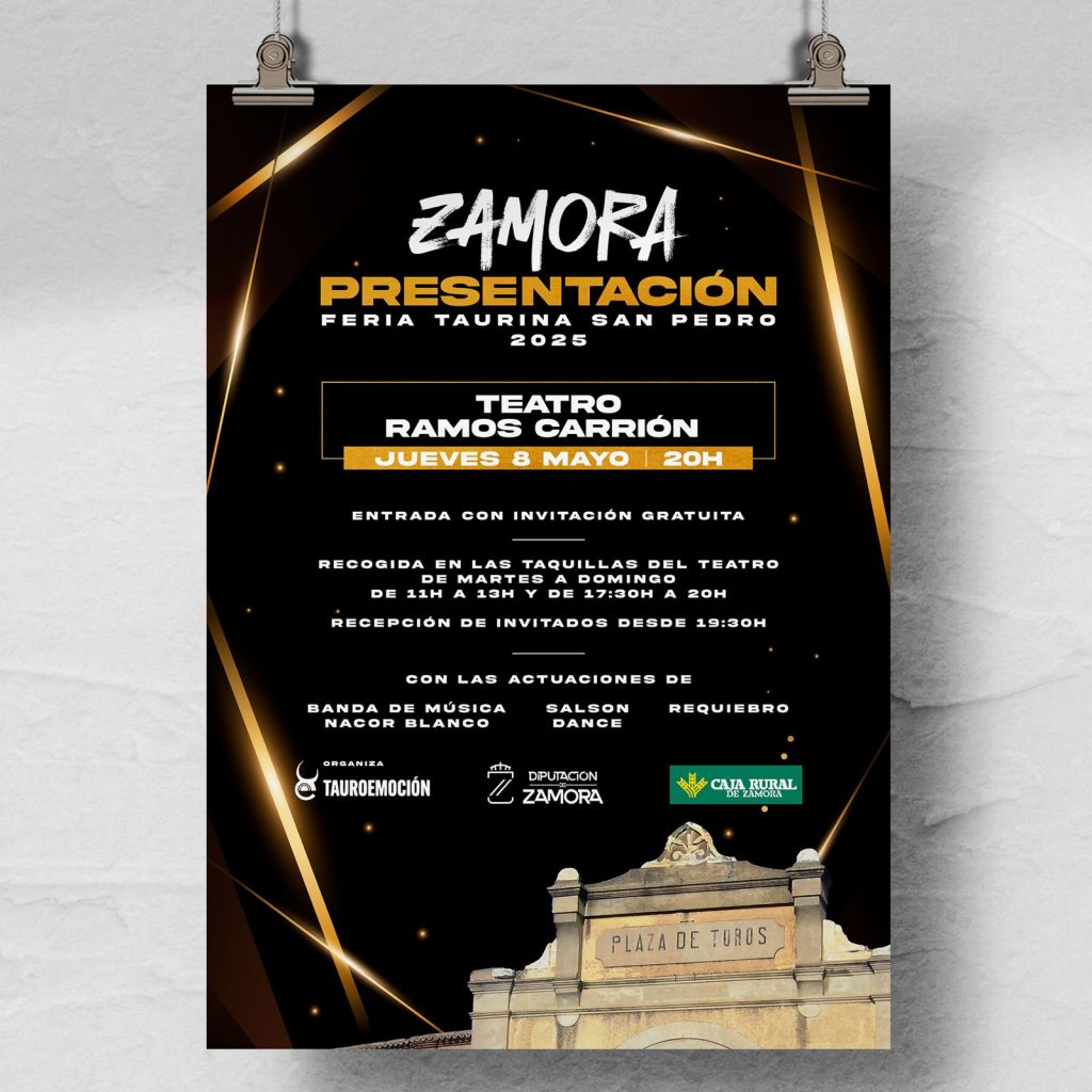 Zamora presentará la feria taurina de San Pedro en una gran gala
