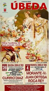 Gesta de Curro Díaz y cartel de campanillas en la Feria de Úbeda