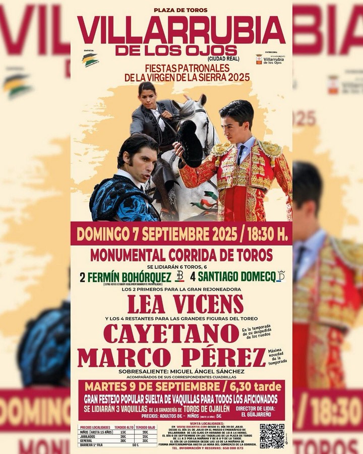 Villarrubia de los Ojos cierra el cartel de su corrida de toros