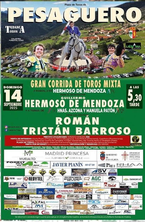 Pesaguero contará con una corrida mixta el 14 de septiembre