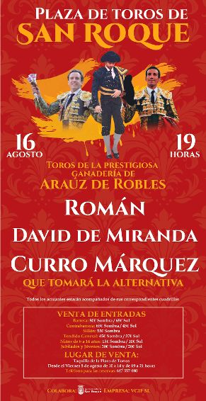 Un cartel joven en San Roque el 16 de agosto