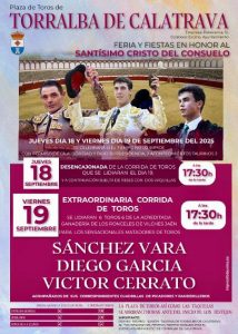 Corrida de toros en Torralba de Calatrava el 19 de septiembre