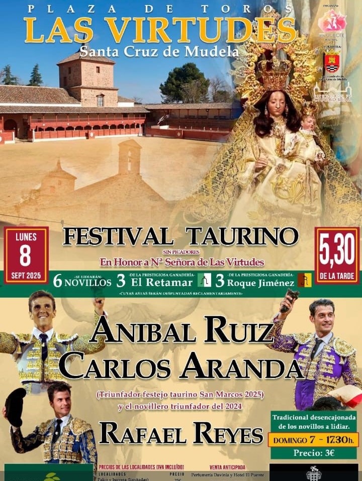 Las Virtudes celebrará un festival taurino el 8 de septiembre