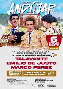 Talavante, Emilio de Justo y Marco Pérez, protagonistas en Andújar