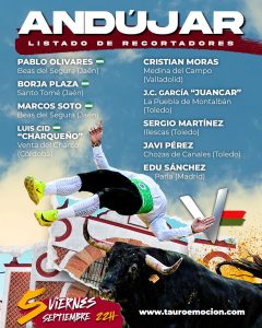 Nueve especialistas del recorte actuarán en Andújar