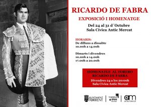 Exposición y homenaje al diestro Ricardo de Fabra en Torrent