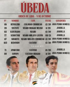 Sorteados los de Jandilla y Juan Pedro Domecq para Úbeda