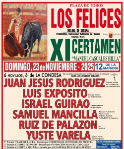 XI Certamen para novilleros 'Manuel Cascales Hilla'