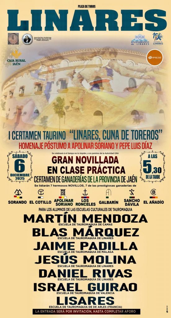 El I Certamen 'Linares, Cuna de Toreros', con nueva fecha