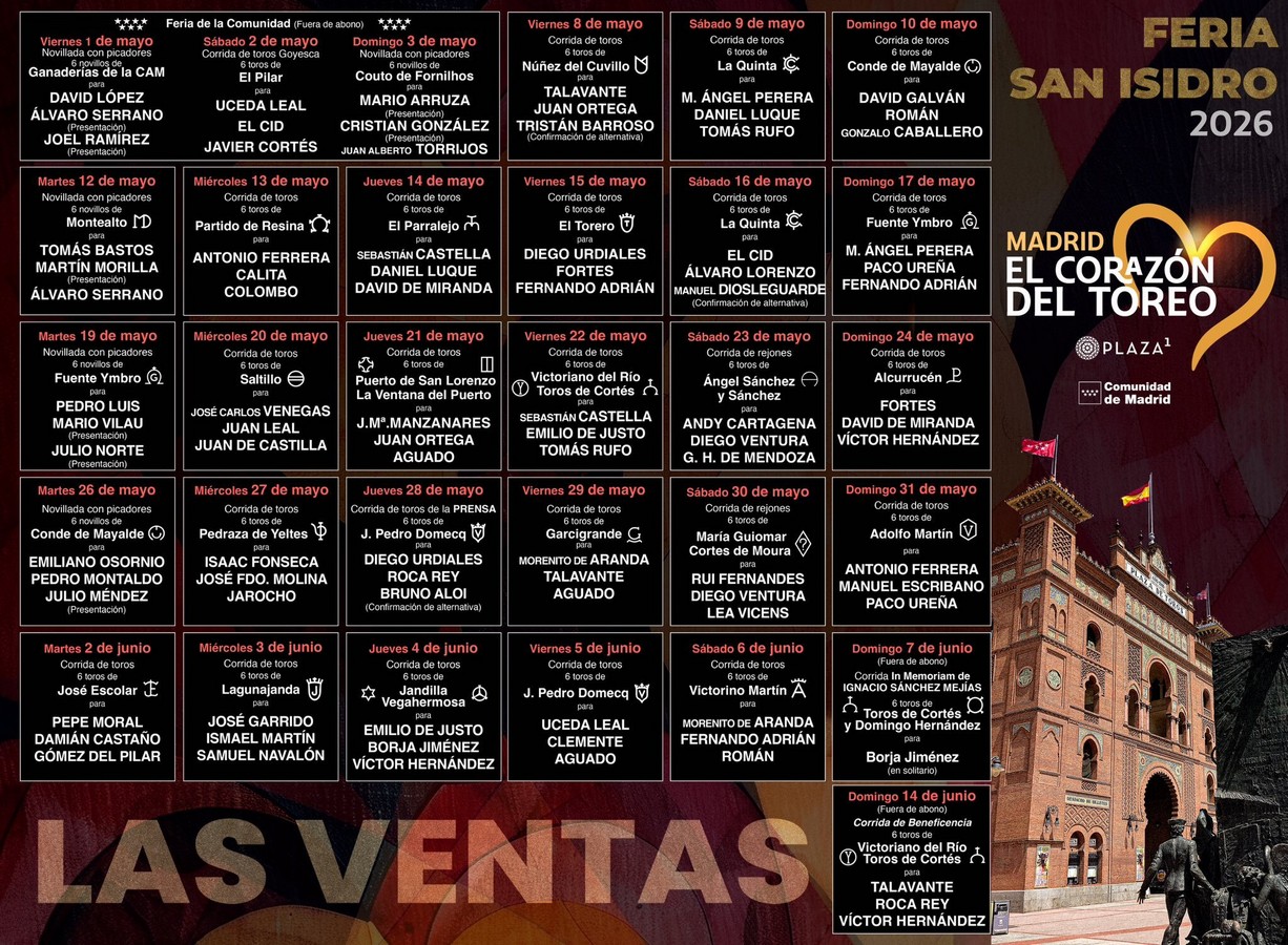 Carteles oficiales de la Feria de San Isidro 2026