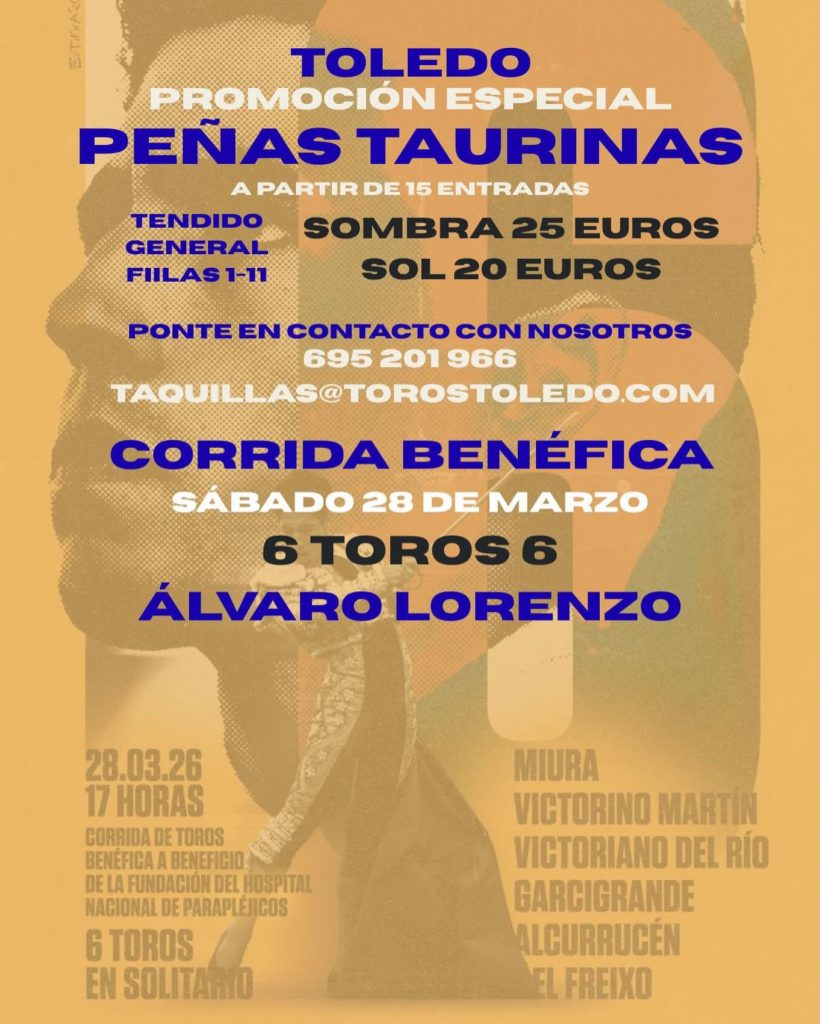 Precios especiales para peñas taurinas en Toledo