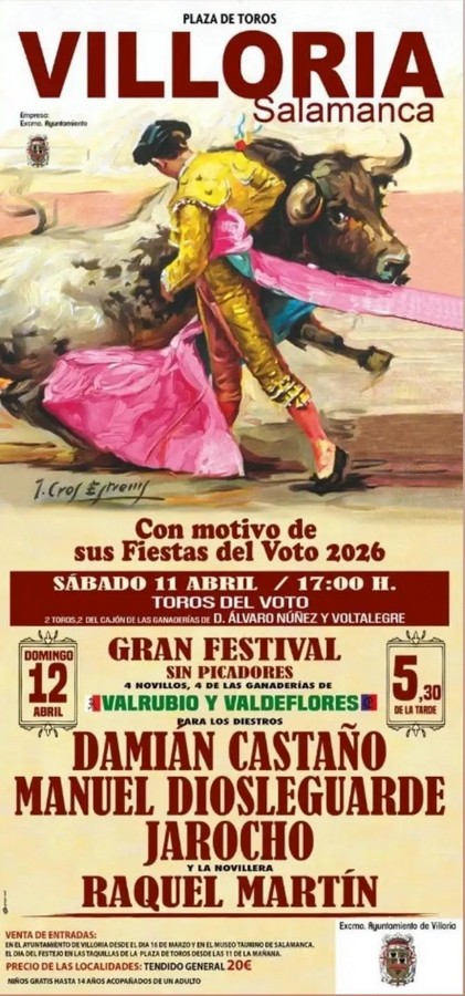 Villoria presenta el cartel de su festival taurino
