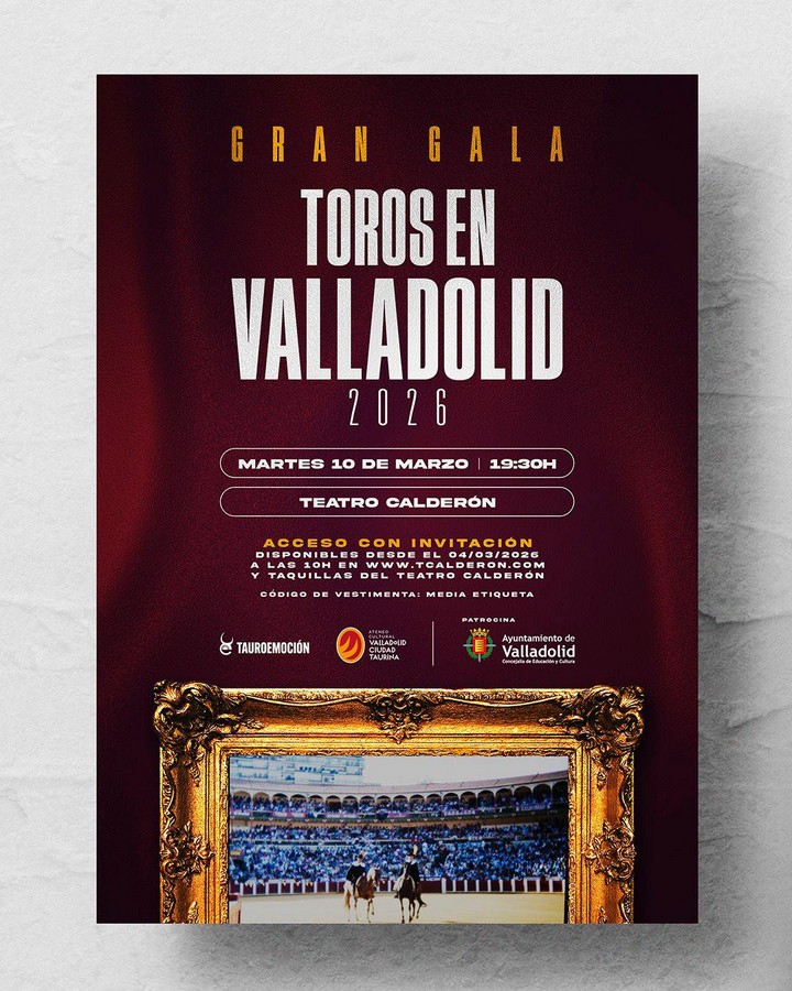 La Gala 'Toros Valladolid 2026' será el 10 de marzo