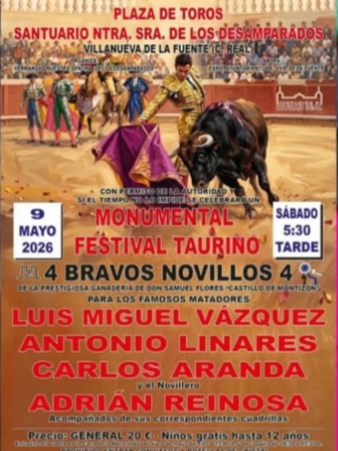 Villanueva de la Fuente remata el cartel de su festival taurino