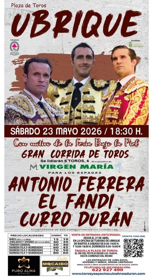 Ubrique presenta la corrida de toros de la Feria de la Piel