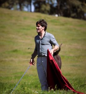 José Garrido a campo abierto en la ganadería de La Quinta