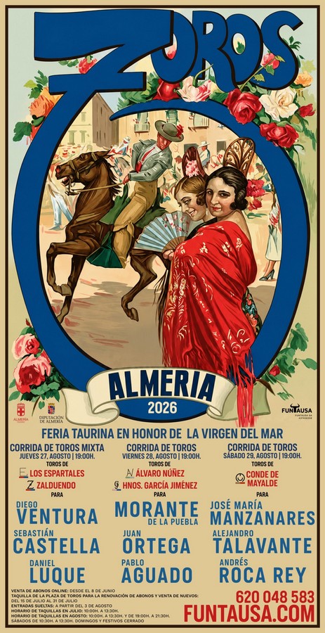 Tres corridas de toros en la Feria de la Virgen del Mar de Almería