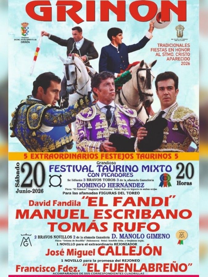 Cartel para el festival taurino de Griñón