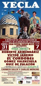 Yecla acoge un festival taurino benéfico el 31 de mayo