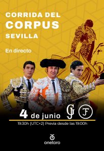 OneToro ofrecerá en exclusiva la Corrida del Corpus de Sevilla