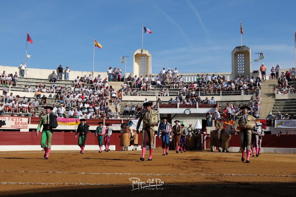 Disposición de los tres matadores en Vic-Fezensac