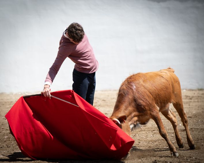 Jorge Martínez, en la ganadería de Miranda y Moreno