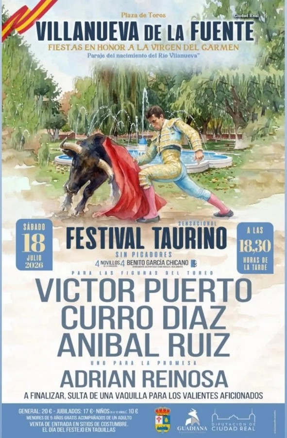 Festival taurino el 18 de julio en Villanueva de la Fuente