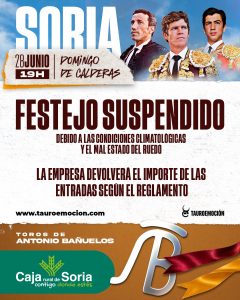 Suspendida la corrida de Soria debido a la lluvia