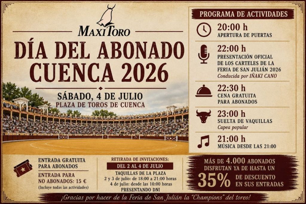 MaxiToro repetirá el Día del Abonado en Cuenca