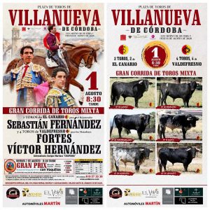 Festejos taurinos para la Feria 2026 en Villanueva de Córdoba