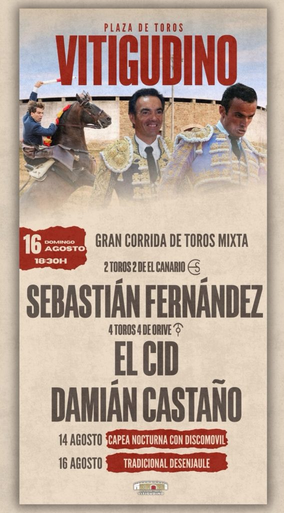 Vitigudino remata el cartel para la corrida de toros de su Feria