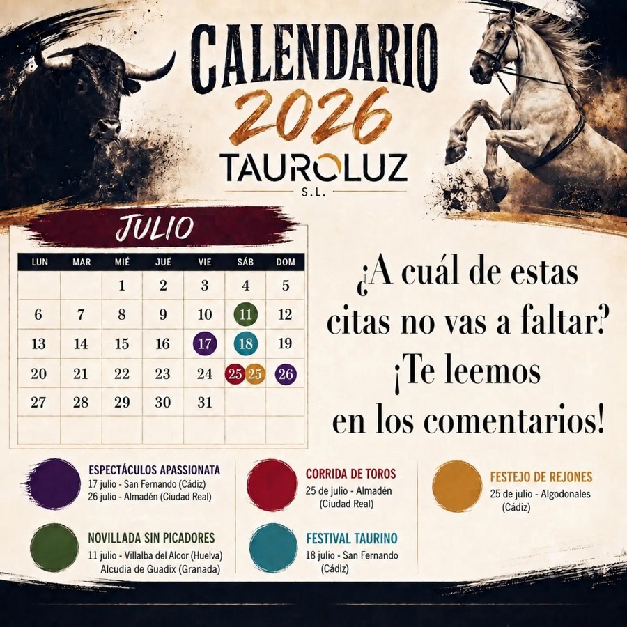Tauroluz presenta una variada programación para el mes de julio