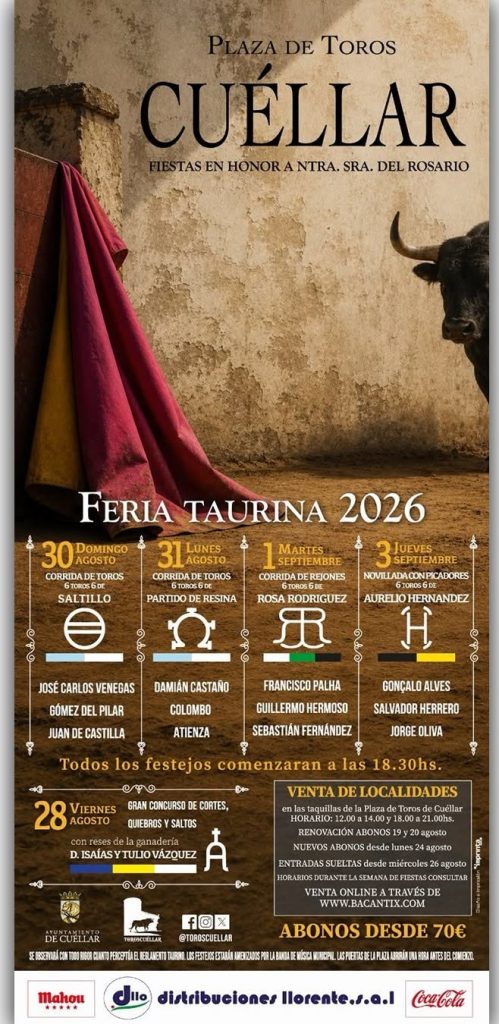 Feria Taurina 2026 en Cuéllar
