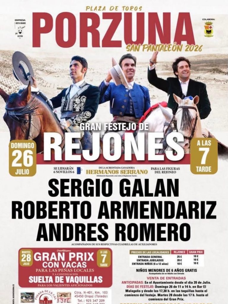 Festejo de rejones para la Feria de Porzuna